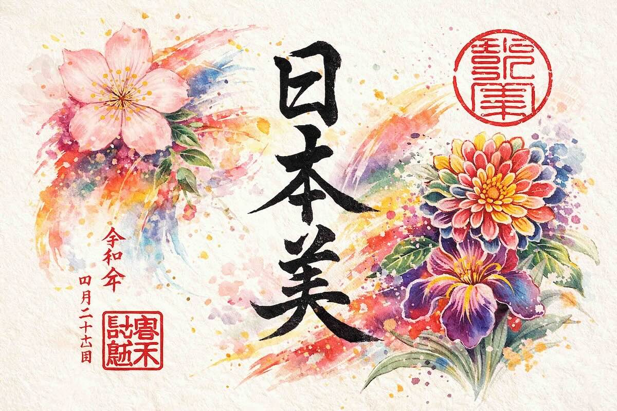 NFT-OPENSEA-Goshuin-202-Japanese-Beauty-彩筆-御朱印